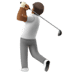 🏌🏾 person golfing: medium-dark skin tone display on Apple